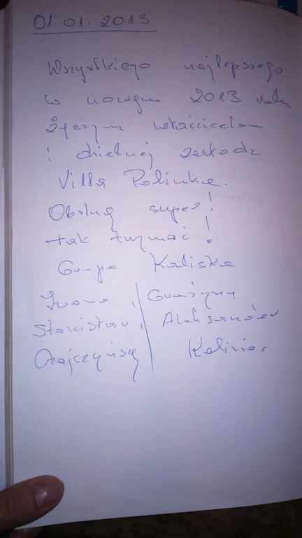 Księga gości strona 1